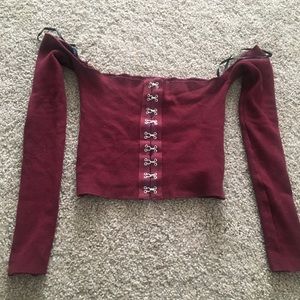 Off the should crop top